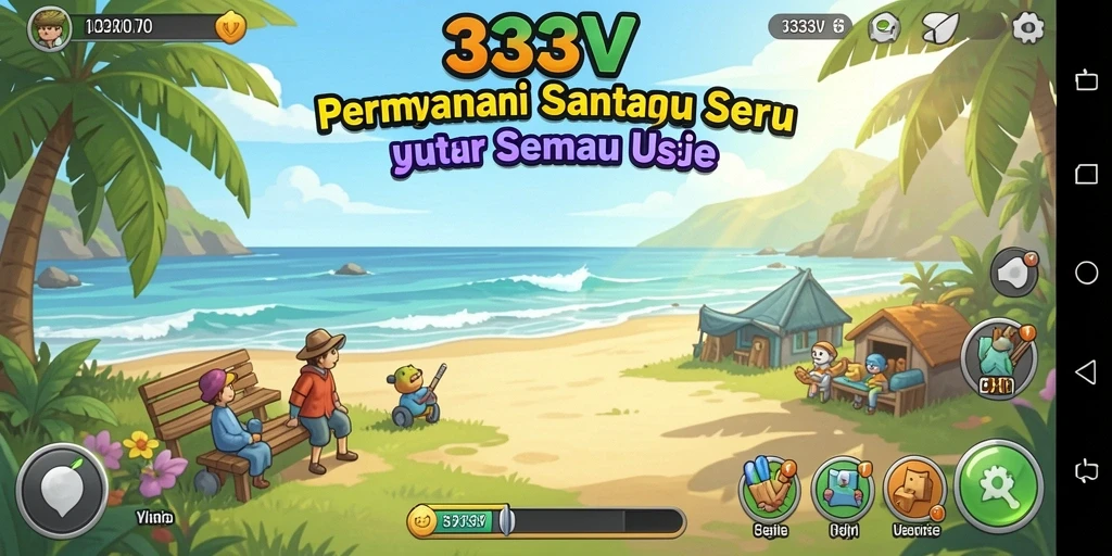 Screenshot utama 333V menunjukkan gameplay yang mengasyikkan dan penuh warna.
