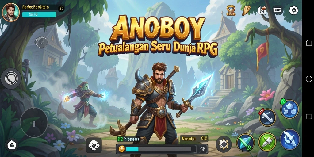 Tampilan gameplay ANOBOY yang menakjubkan dalam dunia RPG.