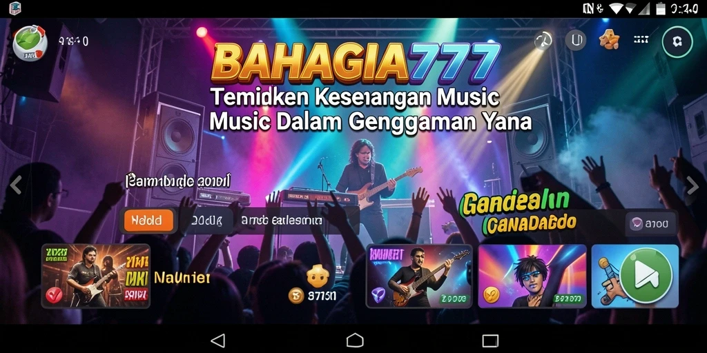Tampilan gameplay BAHAGIA777 yang menarik dengan musik yang mengalun.