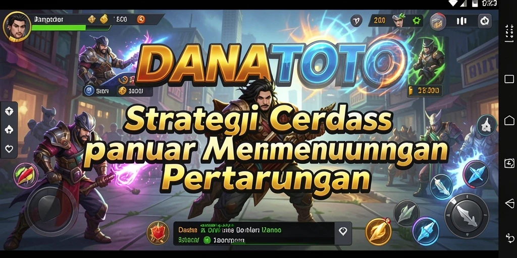 Screenshot utama DANATOTO menunjukkan suasana pertempuran strategi yang mendebarkan.