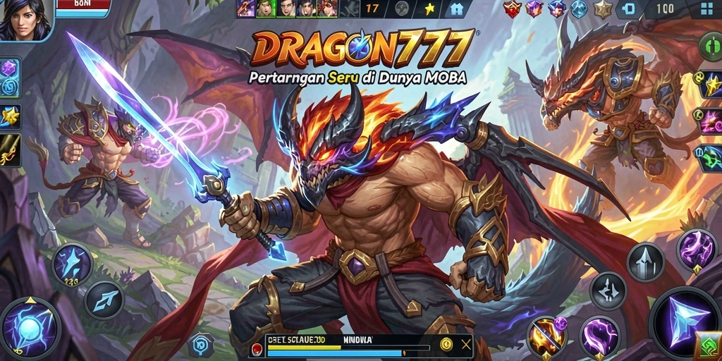 Screenshot gameplay DRAGON777 menampilkan aksi seru pertempuran tim.