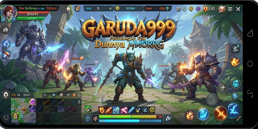 Tampilan gameplay GARUDA999 yang menampilkan pertarungan seru dalam MMORPG.