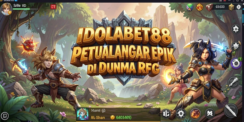 Screenshot utama IDOLABET88 menampilkan aksi pertempuran yang seru dalam gameplay RPG.