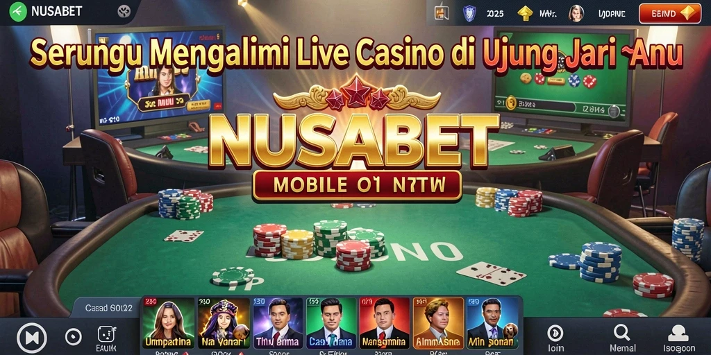 Tampilan gameplay seru di NUSABET dengan dealer langsung.