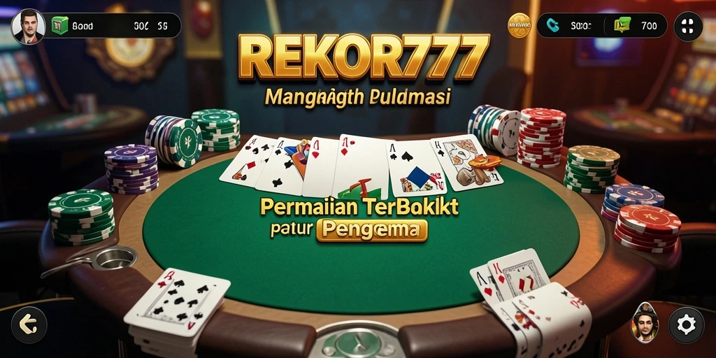 Tampilan gameplay poker di REKOR777 yang mendebarkan dan interaktif.
