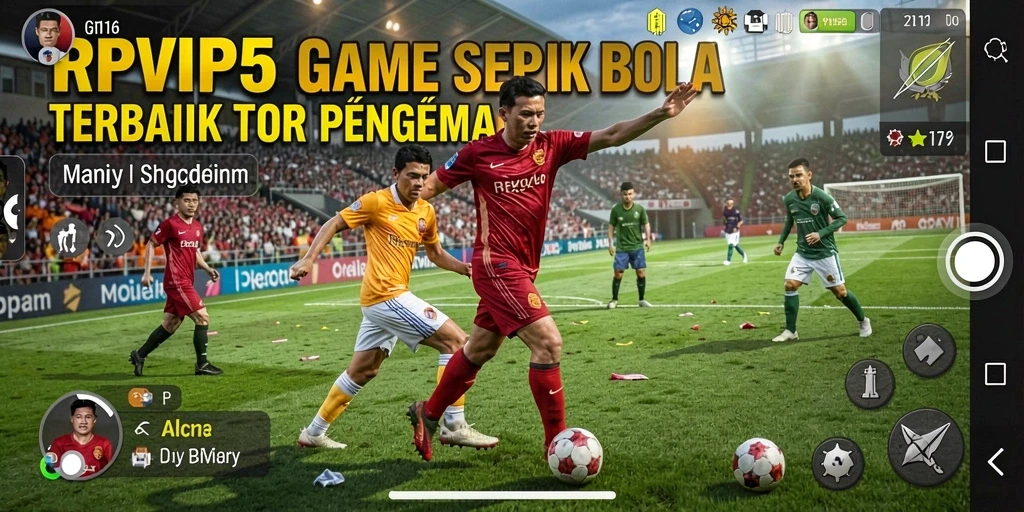 Tampilan gameplay RPVIP5 dengan aksi sepak bola yang nyata.